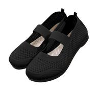 Mary Jane - Zapatos deportivos para caminar para mujer, de malla transpirable, ligeros, antideslizantes, tejidos, zapatos para caminar, zapatos planos de color sólido para primavera, verano, trotar al