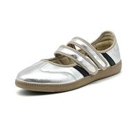 Mary Jane - Zapatos deportivos para mujer, cómodos zapatos planos de ballet | Gamuza sintética suave | Correas dobles de | Suela TPR antideslizante | Plantilla acolchada | elegante