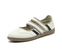 Mary Jane - Zapatos deportivos para mujer, cómodos zapatos planos de ballet | Gamuza sintética suave | Correas dobles de | Suela TPR antideslizante | Plantilla acolchada | elegante