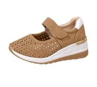 Mary Jane - Zapatos elevadores para mujer, con soporte de arco, para correr, caminar, transpirables, sin cordones, informales, de cuña para gimnasio, entrenamiento, zapatillas deportivas ajustables de