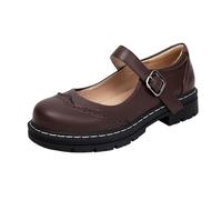 Mary Jane Zapatos Mujer Plataforma - Zapatos de Plataforma Punta Redonda Mary Jane Mocasines Con Hebilla Correa Japonés Dulce Lolita Princesa Zapatos de charol Plataforma Mary Janes