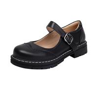 Mary Jane Zapatos Mujer Plataforma - Zapatos de Plataforma Punta Redonda Mary Jane Mocasines Con Hebilla Correa Japonés Dulce Lolita Princesa Zapatos de charol Plataforma Mary Janes