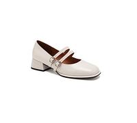ERICAT Mary Jane Zapatos Mujer Viento Colegio Retro Moda Cabeza Redonda una Palabra con un Tacón Grueso Tacón Medio Alto
