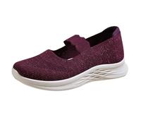 Mary Jane - Zapatos planos gruesos para mujer, ajuste extra ancho, sin cordones, de malla transpirable, antideslizantes, ortopédicos, ligeros, cómodos, informales, para el trabajo y la oficina, hot
