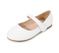 Mary Jane - Zapatos planos para niñas, White, 10 UK Child 3X-Narrow