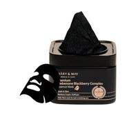 Mary&May Mascarilla de Esencia con Complejo de Idebenona y Mora (Formato Dispensador Rápido) - Mascarilla de Hoja Coreana Antienvejecimiento - Vitamina C, Pantenol y Ceramida, 20 Hojas
