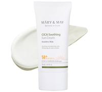 Mary&May Vegan CICA Soothing Sun Cream SPF50+ PA++++ - Protector Solar Vegano Coreano con Centella Asiática Fermentada, Niacinamida y Ácido Hialurónico de Origen Vegetal, 50ml
