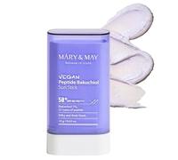 Mary&May Vegan Peptide Bakuchiol Sun Stick SPF50+ P Protector Solar en Barra Vegano Coreano con 25 Péptidos y Alternativa al Retinol de Origen Vegetal - No Grasoso, Portátil, Acabado Mate, 18g