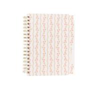 Mary Square Floral Lane - Diario de notas de sermón, cuaderno cristiano en espiral de 9 x 7.5 pulgadas con diseño de rayas florales rosas, 190 páginas guiadas con secciones de escritura, oración y