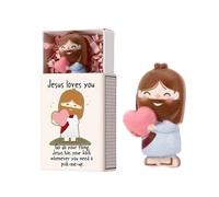 Mary Statue Catholic, Religious Decor - Jesus Loves You Figures | Mini Desktop Decoration | Religious Statue Ornament | For Collectors Bookcase Dressing Table Bookshelf Display Cabinet Nightstand Bed