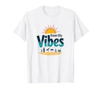 Maryland Ocean City Vibes Beach Vacaciones de Verano Camiseta, Hombre, Blanco, L