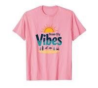 Maryland Ocean City Vibes Beach Vacaciones de Verano Camiseta, Hombre, Rosado, L