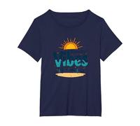 Maryland Ocean City Vibes Beach Vacaciones de Verano Camiseta, Mujer Tallas Grandes, Azul Marino, 1XL Grande