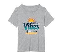 Maryland Ocean City Vibes Beach Vacaciones de Verano Camiseta, Mujer Tallas Grandes, Gris Jaspeado, 1XL Grande