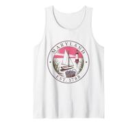 Maryland Vintage State 1788 Camisa Velero Faro Bay Camiseta sin Mangas