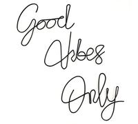Marynee Good Vibes Only - Letreros decorativos de metal con letras inspiradoras para habitación, oficina, hogar, pared, 9 x 6 pulgadas, color negro