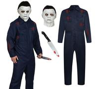Marypaty Disfraz Michael Myers para Adultos - Traje Completo con Máscara Latex y Accesorios | Tallas S-XXL | Poliéster Transpirable | Envío desde España (Myers, X-Large)
