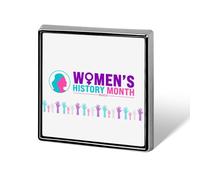 Marzo es el Mes de la Historia de la Mujer, Pines, Insignias cuadradas, Pins de solapa, Botones esmaltados, Decoraciones para fiestas