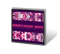 Marzo es el Mes de la Historia de la Mujer, Pines, Insignias cuadradas, Pins de solapa, Botones esmaltados, Decoraciones para fiestas