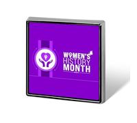 Marzo es el Mes de la Historia de la Mujer, Pines, Insignias cuadradas, Pins de solapa, Botones esmaltados, Decoraciones para fiestas