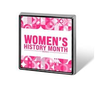 Marzo es el Mes de la Historia de la Mujer, Pines, Insignias cuadradas, Pins de solapa, Botones esmaltados, Decoraciones para fiestas