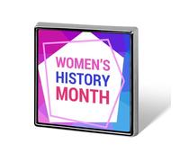 Marzo es el Mes de la Historia de la Mujer, Pines, Insignias cuadradas, Pins de solapa, Botones esmaltados, Decoraciones para fiestas