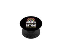 Marzo es mi cumpleaños, sí, Todo el Mes, Boho Rainbow PopSockets PopGrip Adhesivo