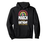 Marzo es mi cumpleaños, sí, Todo el Mes, Boho Rainbow Sudadera con Capucha