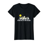 Más allá de la Ciudad, hacia lo Salvaje Camiseta gráfica económica, Mujer, Negro, L