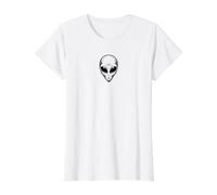 Más Allá De Nuestro Mundo Alien Místico Cara OVNI Camiseta gráfica económica, Mujer, Blanco, S