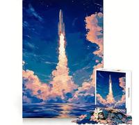 Más allá del Horizonte Rompecabezas de 1000 Piezas Cohete a Las Estrellas para Adolescentes Ejercicio Mental, recreación Tranquila, Bordes definidos (50x75cm)