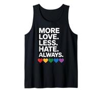 Más amor menos odio Orgullo inspirador Camiseta sin Mangas