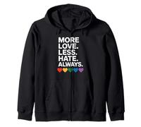 Más amor menos odio Orgullo inspirador Sudadera con Capucha