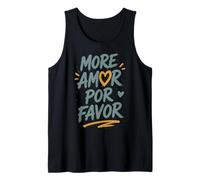 Más Amor por Favor Cita de Amor Tipografía de Corazón Camiseta sin Mangas