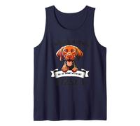 Más bien estar en casa con mi Vizsla - Dibujos animados divertidos de perros Camiseta sin Mangas