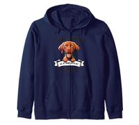 Más bien estar en casa con mi Vizsla - Dibujos animados divertidos de perros Sudadera con Capucha