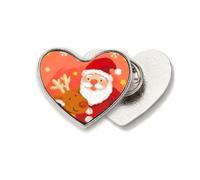 Mas - Broche de metal con diseño de copo de nieve y alce de Papá Noel, diseño de corazón
