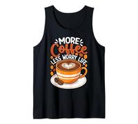 Más Café Menos Preocupación Vida Divertido Barista Cafeína Amante Camiseta sin Mangas