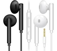 MAS CARNEY Auriculares con Cable Jack 3.5 mm, Pack de 2, Auriculares con Micrófono y Control de Volumen, Cascos con Cable para iPhone, iPad, Samsung, Gaming, Huawei, Honor, Tablet y Portátil - WH6