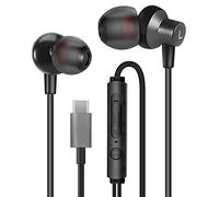 MAS CARNEY Auriculares Internos con Cable USB C TI3, Microfono para Samsung, Huawei, OPPO, Honor, Google Pixel y Otros Teléfonos Inteligentes - Negro