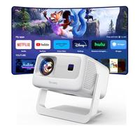 [Más de 3000 aplicaciones con licencia/TV en vivo/HDR10+/AI Movin 3.0 OS] Proyector inteligente 4K con WiFi y Bluetooth, proyector portátil Goiaey con soporte de 360°, audio DoIby de 50 W, enfoque