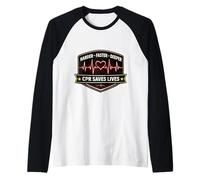 Más difícil Más rápido RCP más Profunda Salva Vidas Primeros Auxilios paramédico Camiseta Manga Raglan