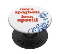 Más Espaguetis, Menos upsetti, Divertido Dicho de Comida PopSockets PopGrip Adhesivo