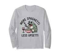 Más Espaguetis Menos Upsetti Rana Amante de la Pasta Cita Manga Larga