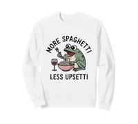 Más Espaguetis Menos Upsetti Rana Amante de la Pasta Cita Sudadera