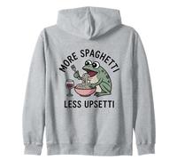 Más Espaguetis Menos Upsetti Rana Amante de la Pasta Cita Sudadera con Capucha
