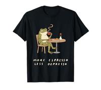 Más Espresso Menos Café Depresso Frog Cottagecore Cafe Camiseta