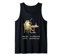 Más Espresso Menos Café Depresso Frog Cottagecore Cafe Camiseta sin Mangas