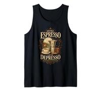 Más Espresso Menos Depresión Amante del Café Camiseta sin Mangas