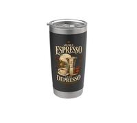 Más Espresso Menos Depresión Amante del Café Vaso térmico de acero inoxidable de doble pared